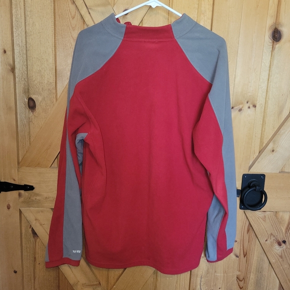 The North Face 1/4 Zip   Mens L Red Gray TKA 100 Fleece Hiking Outdoor - Picture 6 of 10